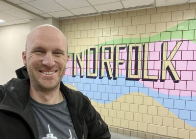 Congratulations to local artist Christopher Kozak who was recently selected to design a mural for the Norfolk School Administration Building.
