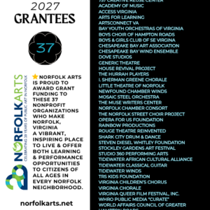 37 Nonprofit Organizations awarded $535,000 in Grant Funding for Arts and Culture programming in 2027
