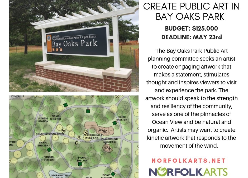 Create public art in Bay Oaks Park, Norfolk, VA