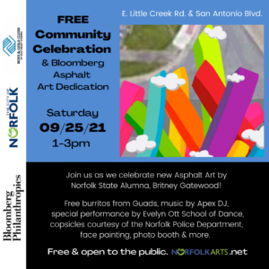 09/25, 1-3pm Free Community Celebration & Asphalt Artwork Dedication