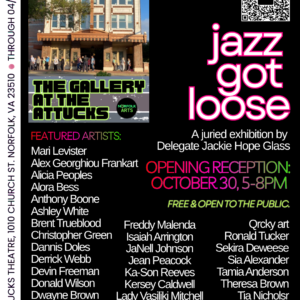 Jazz Got Loose! Opening reception October 30, 5-8pm at The Gallery at the Attucks
