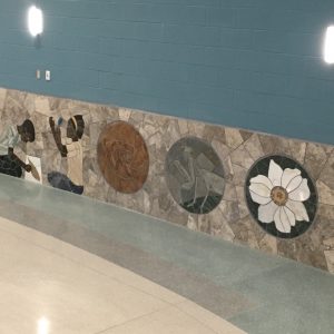 5 stone mosaics for 5 new Norfolk Public Schools