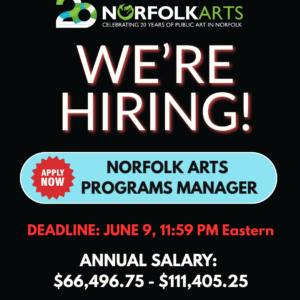 Apply by June 9th to work with Norfolk Arts!