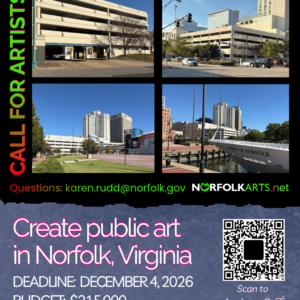 Create public art in Norfolk, VA for the Waterside Parking Garage