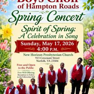 Free Event May 17, 4pm in Norfolk, VA by Norfolk Arts grantee, The Boys Choir of Hampton Roads