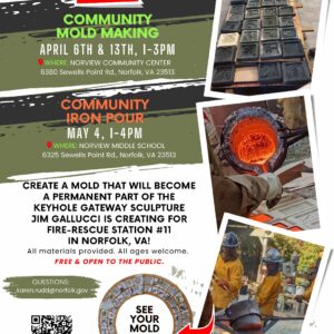 April 6th and 13th, 1-3pm Community Mold Making at Norview Community Center